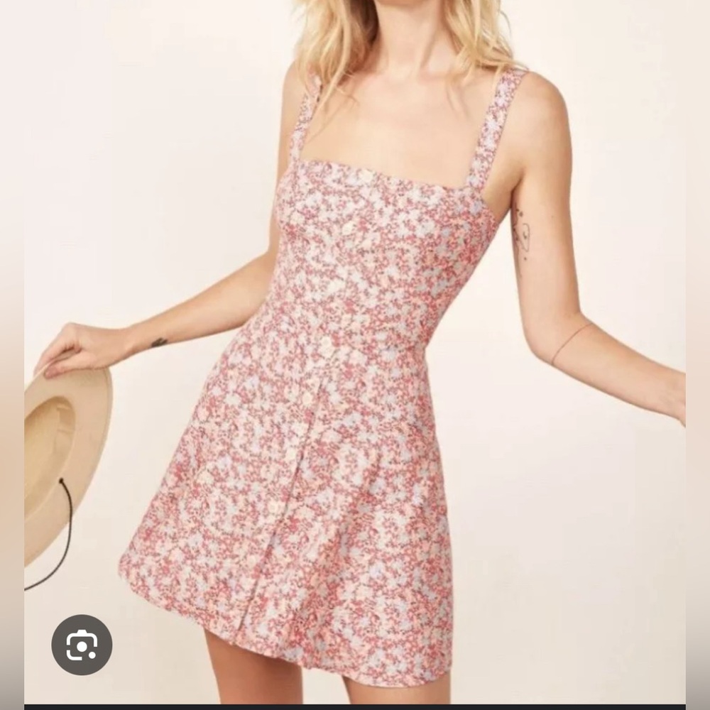 Reformation Jess Dress Button Floral Mini